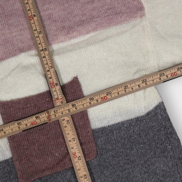 Ling Cotton Sweater Women Large Block Color Angora Rabbit Hair Blend - Picture 6 of 11